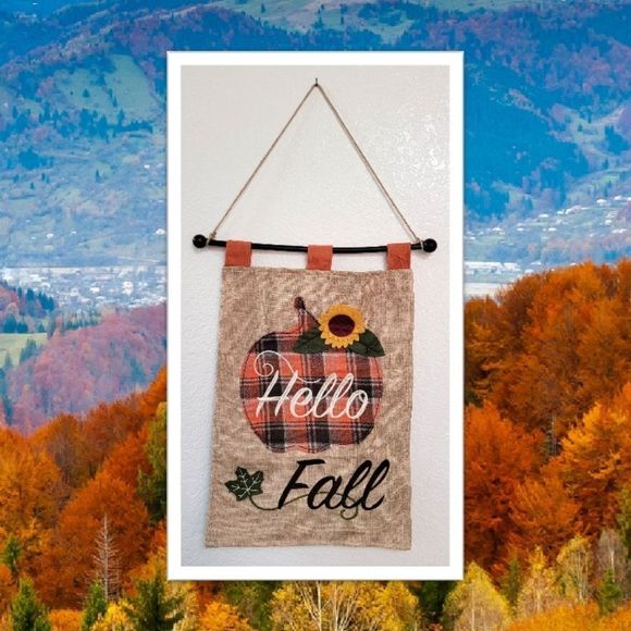 ⭐️3/$25⭐️ Hello Fall House Flag 13 X 18 - Picture 1 of 7
